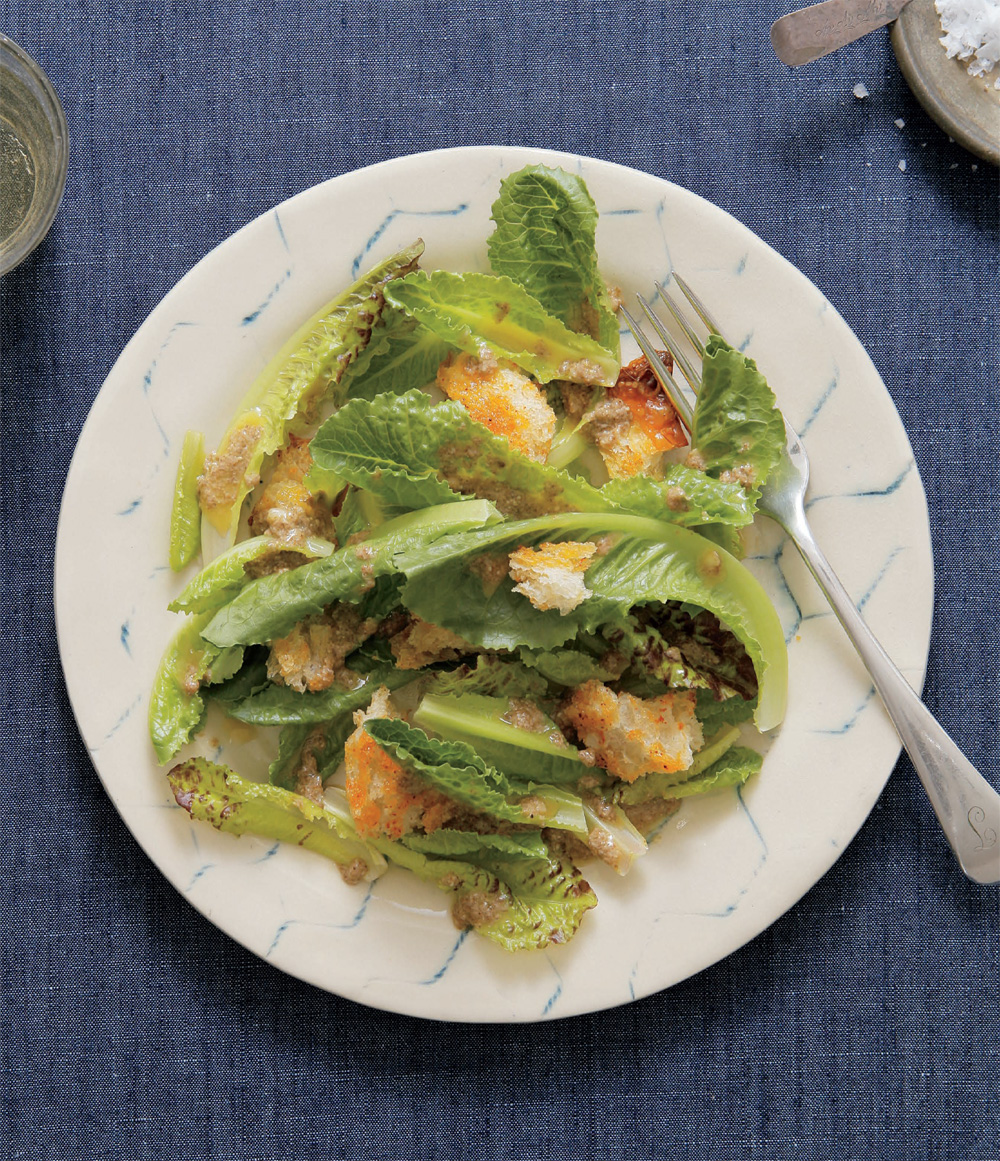 Caesar salad with egg-free dressing recipe