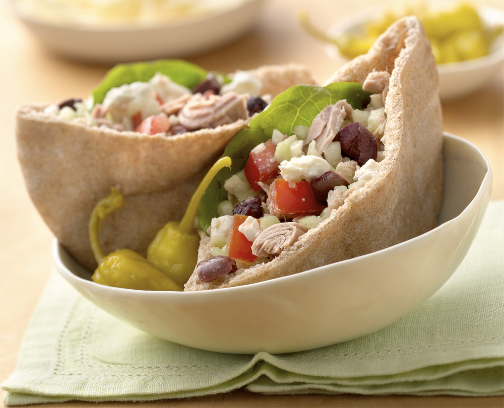 Greek tuna salad pita sandwiches with feta cheese recipe