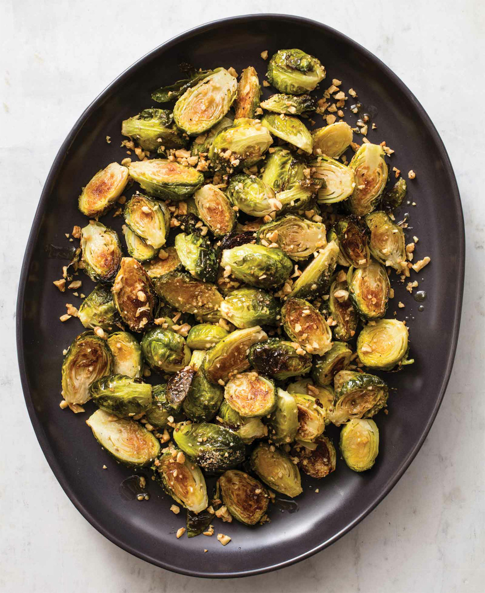 Roasted brussels sprouts with walnuts and lemon recipe