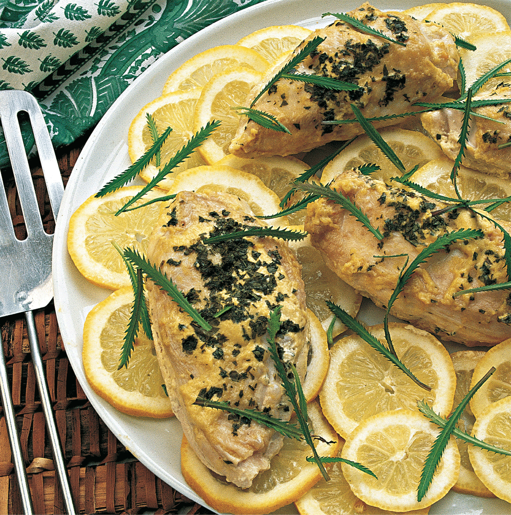 Chicken with English Mace in foil