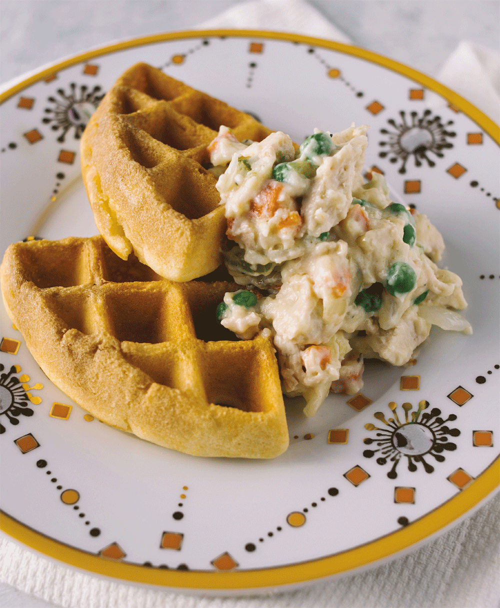 Creamed chicken on waffles recipe