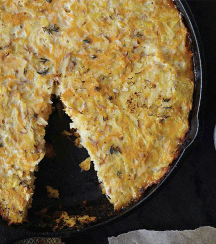 Potato, parsnip, and yam kugel recipe