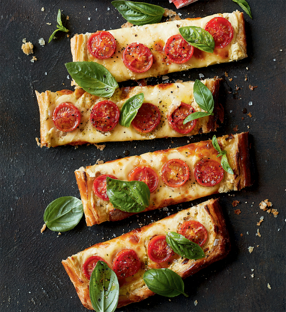 Tomato, basil, and cream cheese tart recipe