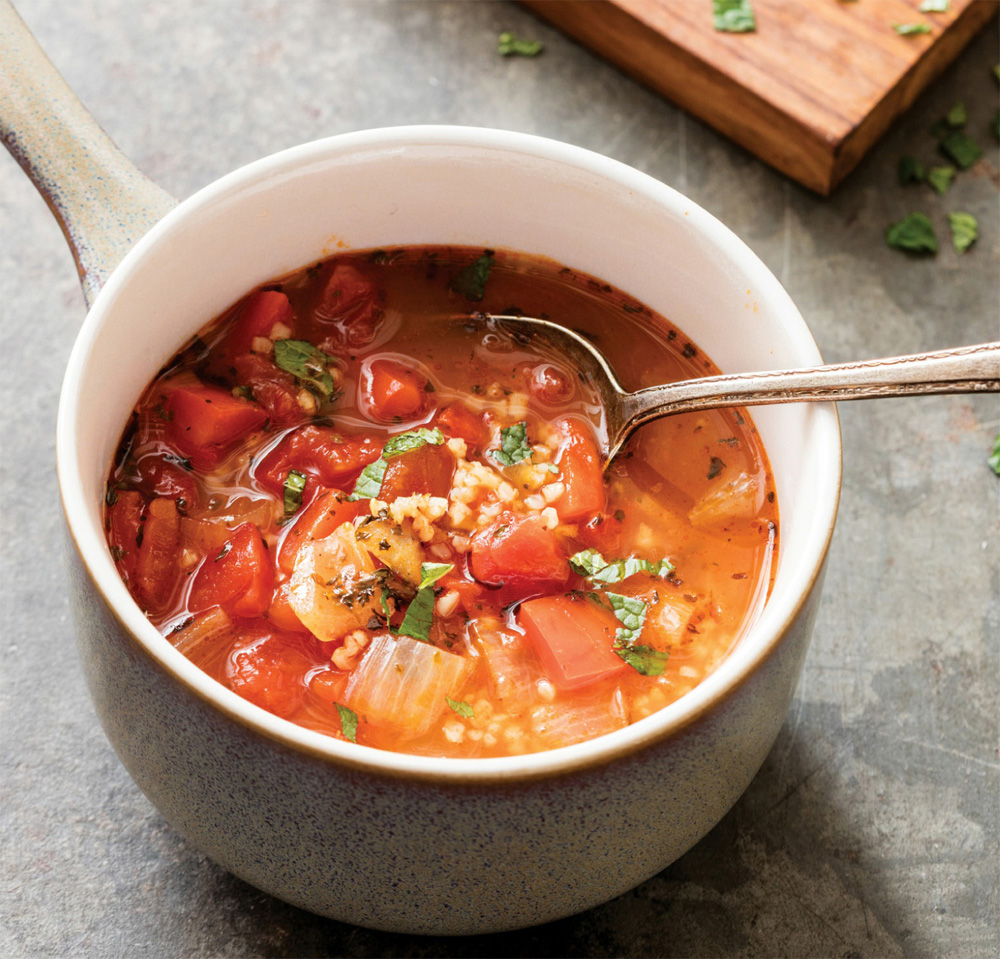Turkish tomato, bulgur, and red pepper soup recipe