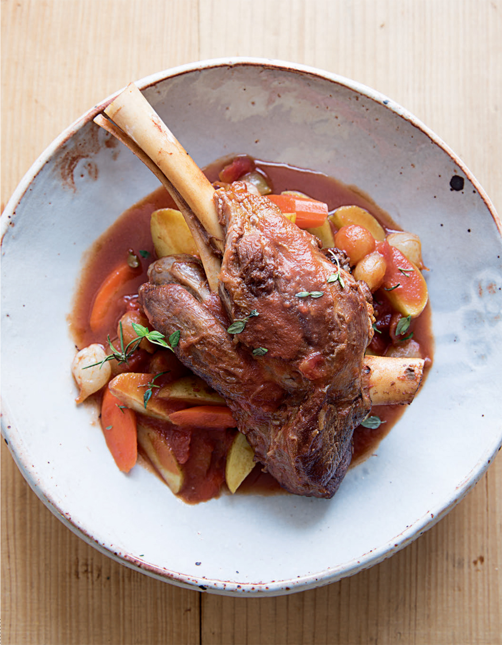 Braised lamb shanks with vegetables recipe