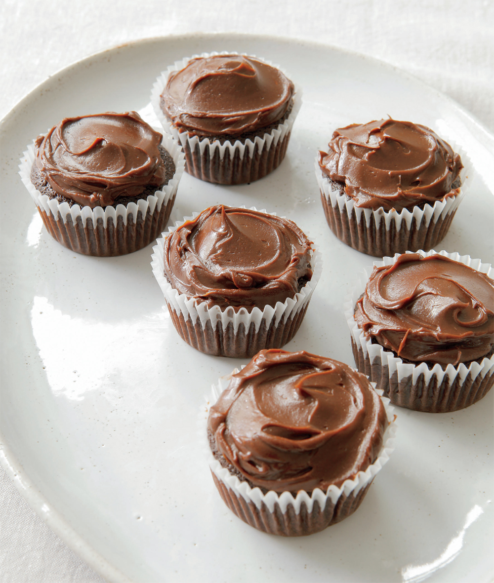 Chocolate cupcakes with seed butter ganache recipe