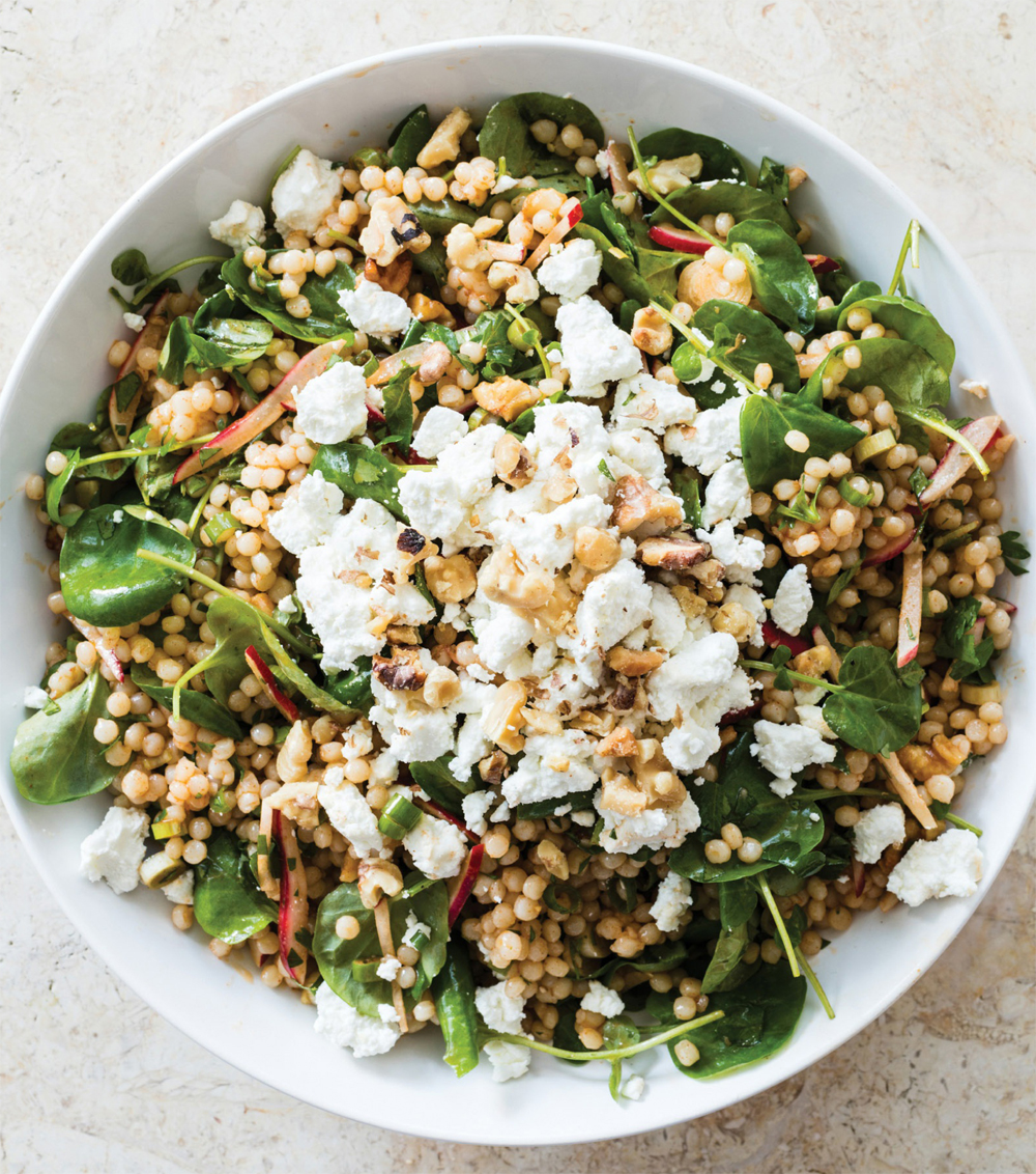 Pearl couscous salad with radishes and watercress recipe