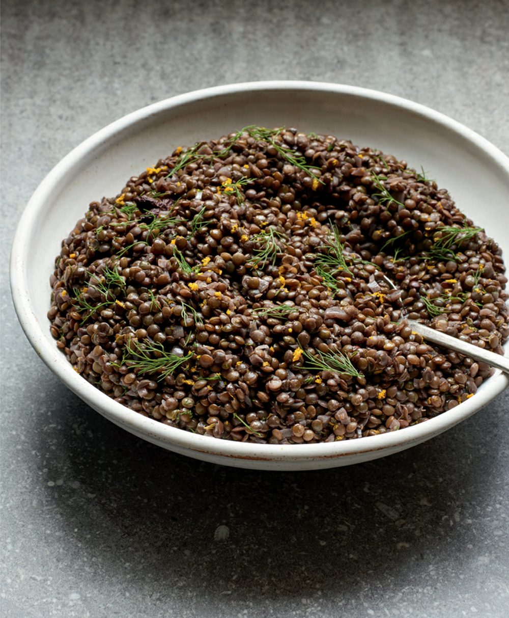 Red wine, anise and orange lentils recipe