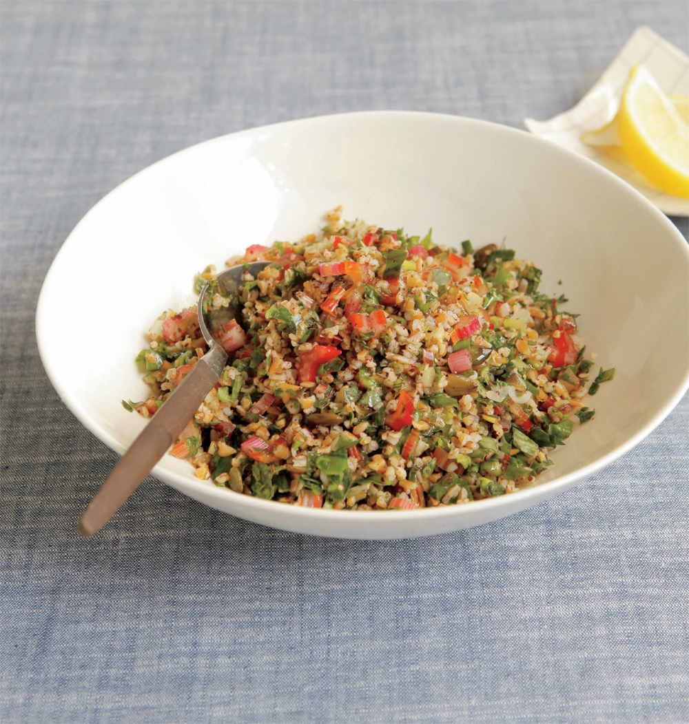 Swiss chard tabbouleh with pumpkin seeds recipe