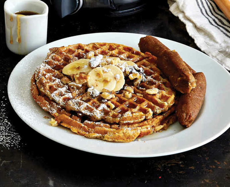 Banana-nut waffles recipe