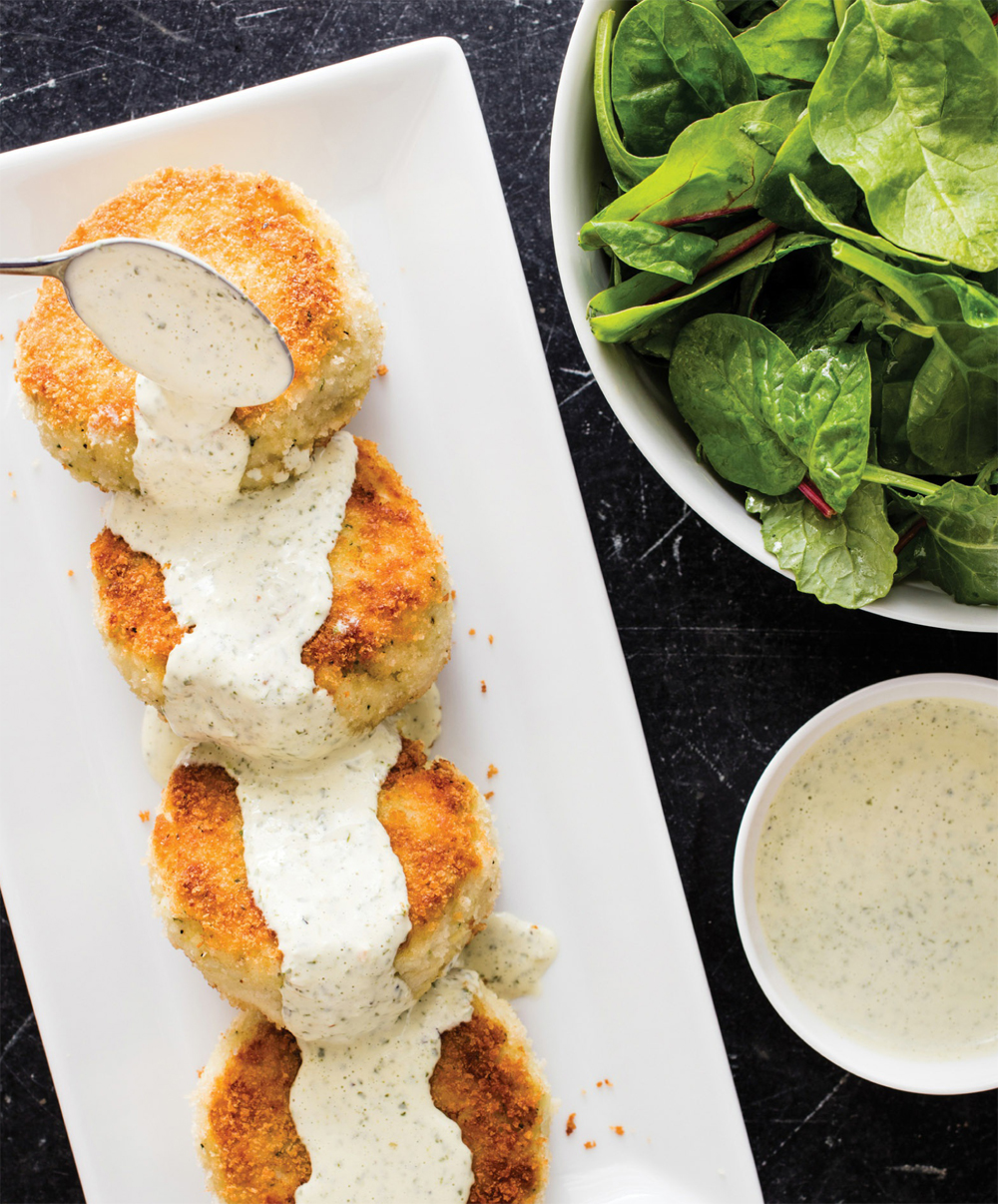 Cod cakes with garlic-basil Aioli recipe