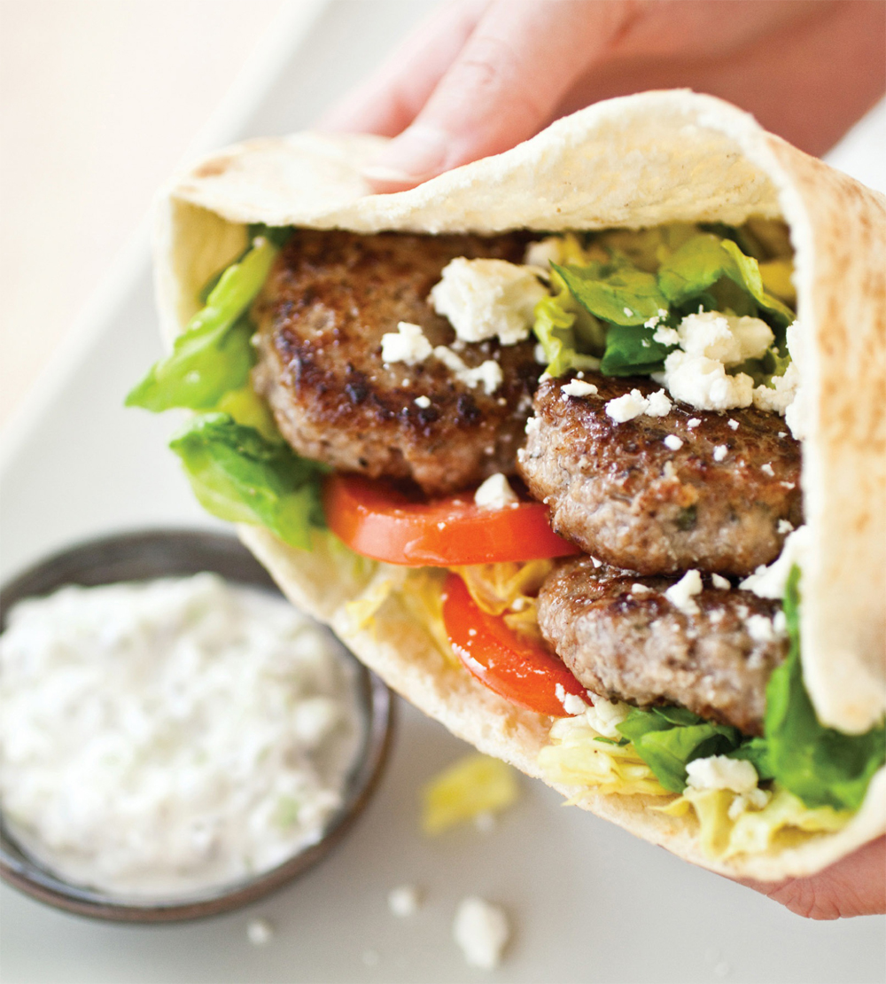 Greek-style lamb pita sandwiches with tzatziki recipe