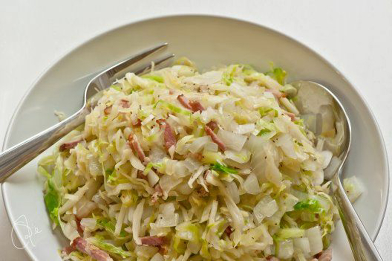 Hot bacon and cabbage slaw recipe