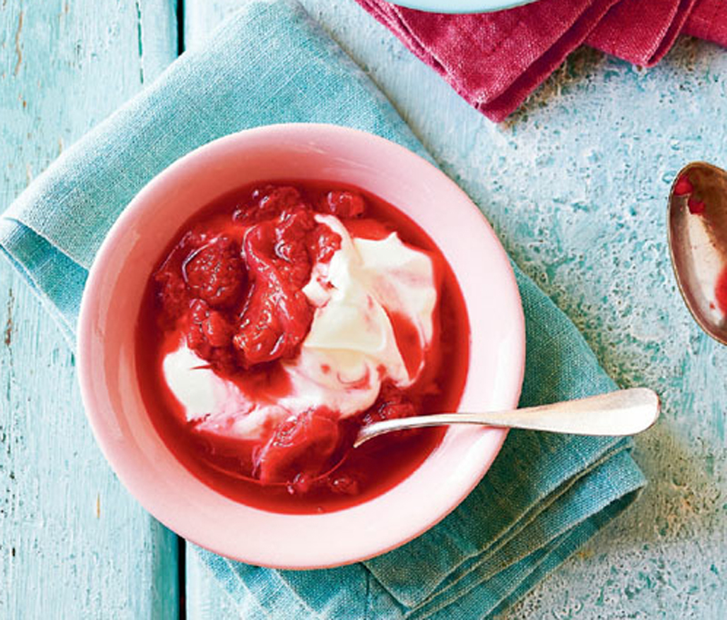 Rhubarb and raspberry compote recipe