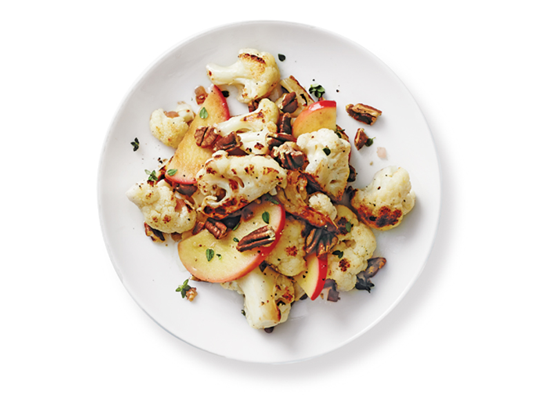 Sautéed cauliflower and apples with pecans recipe