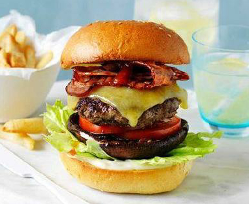 Squeaky bacon burger recipe