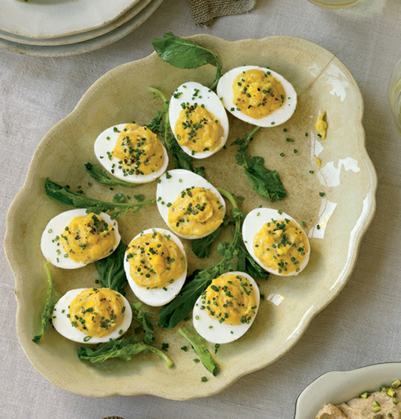 Truffled deviled eggs recipe