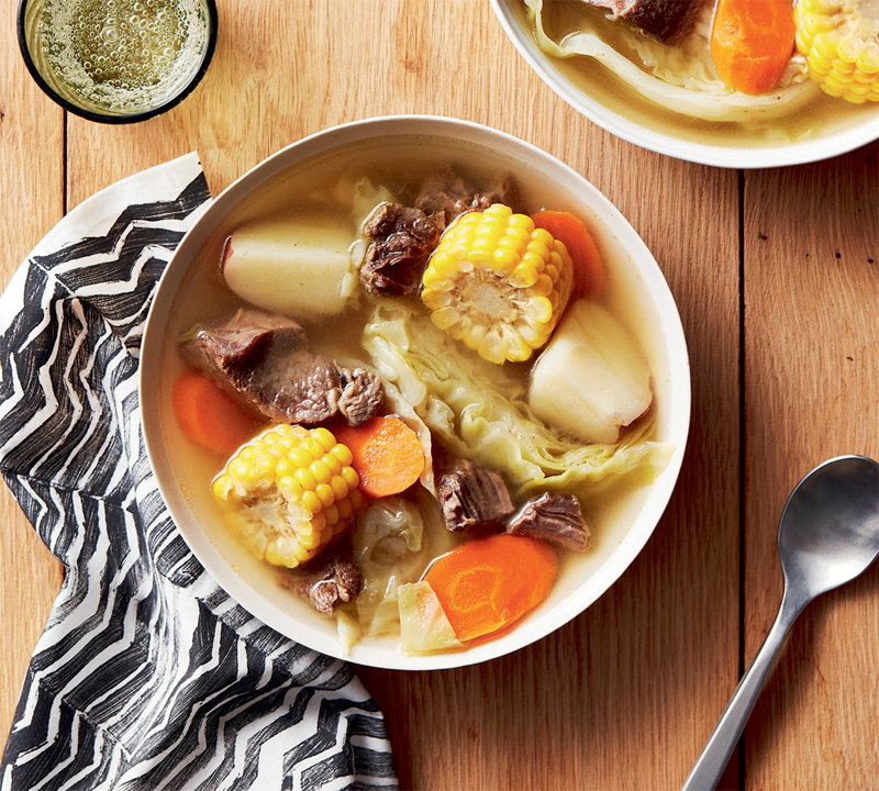 Beef & vegetables in cilantro broth recipe