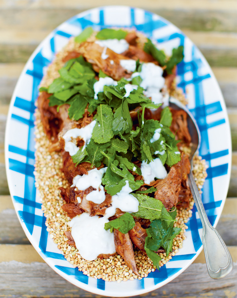 Buttermilk lamb with toasted buckwheat and herb salad recipe
