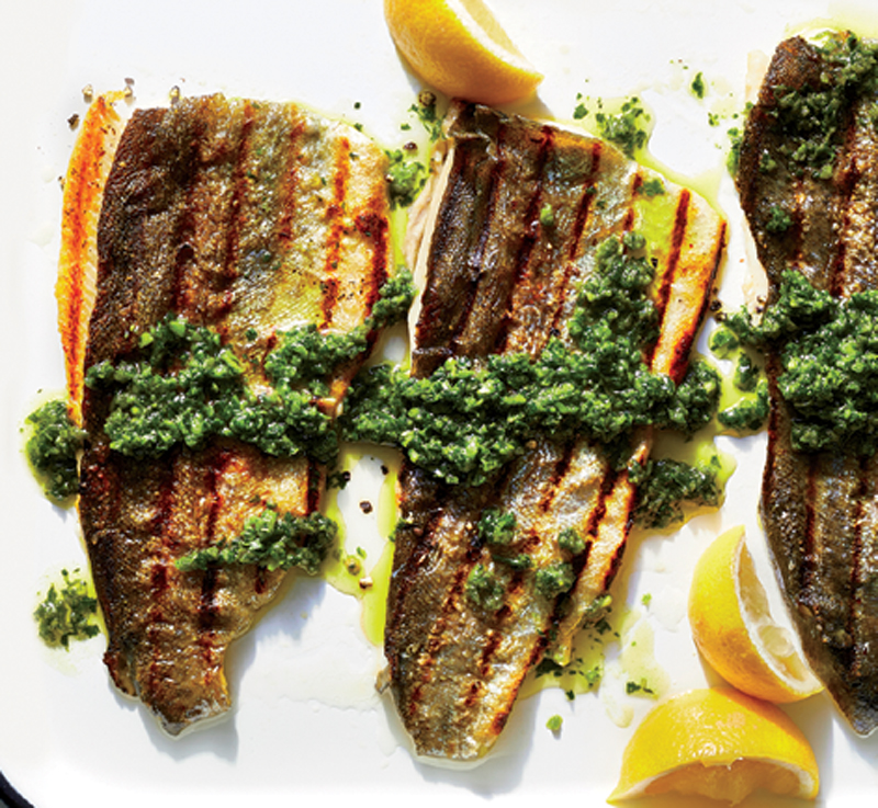 Grilled rainbow trout with chimichurri recipe