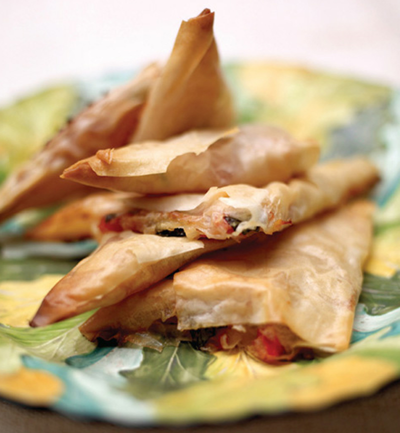 Tomato and mozzarella triangles recipe