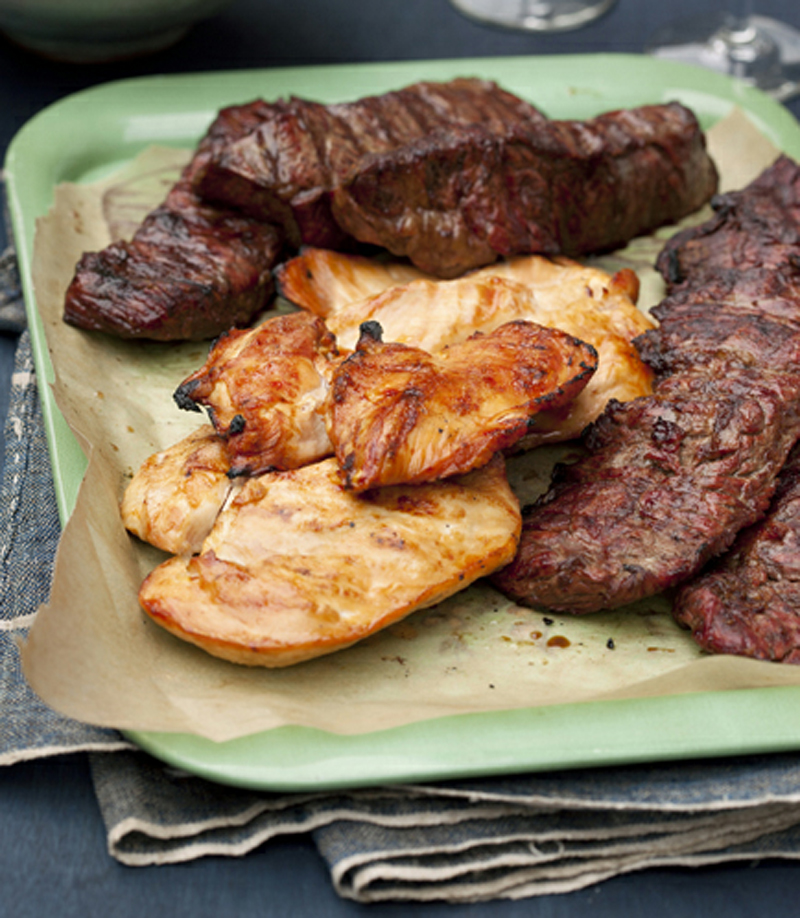 Boneless short ribs, skirt steak, and chicken recipe