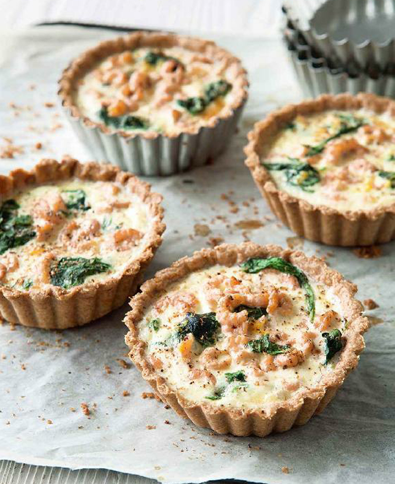 Brown shrimp and spinach tartlets recipe