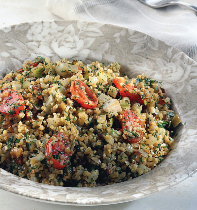 Bulgur pilaf with ouzo, herbs, and tomato recipe – Recipe