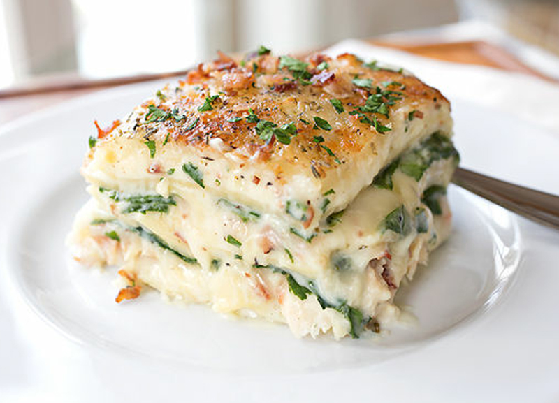 Creamy chicken florentine lasagna recipe