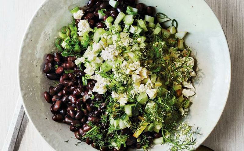 Cucumber, black bean feta pressure pot salad recipe