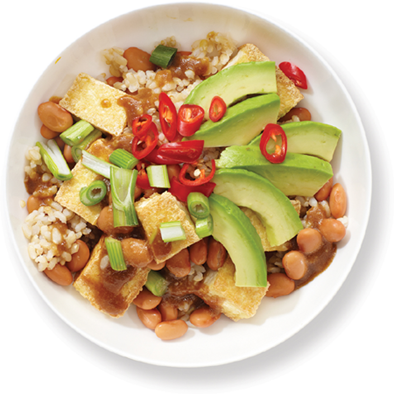 Tofu and avocado rice bowl recipe