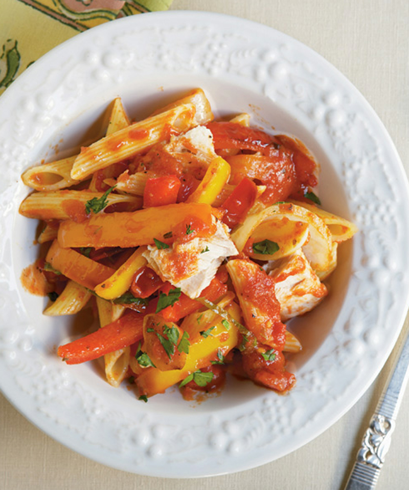 Tuna “chilindron” with penne recipe