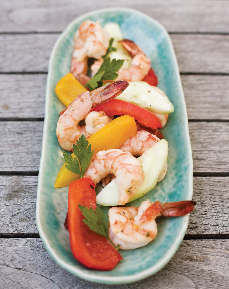 Agrodolce shrimp and peppers recipe