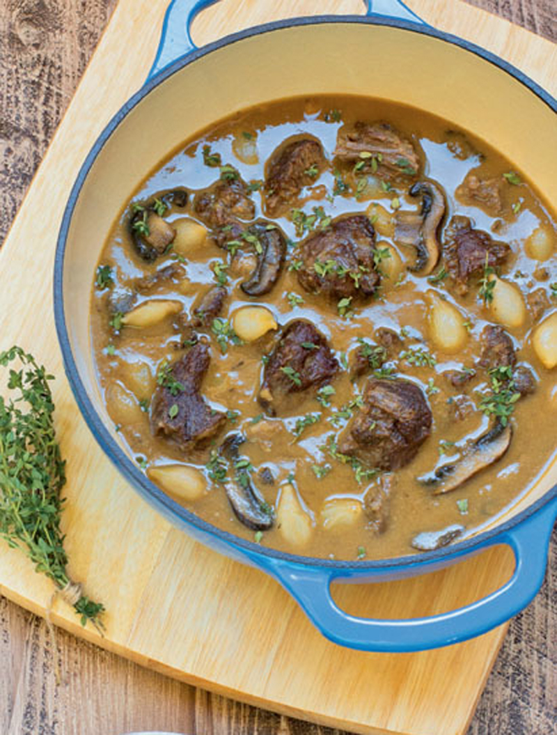 Beef cheek stew with pearl onions recipe