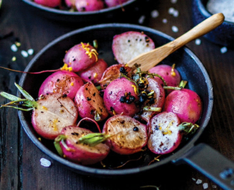 Braised radishes in black pepper butter recipe