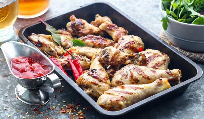 Chicken wings and legs grilled recipe