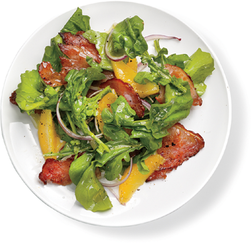 Crispy ham and arugula salad recipe