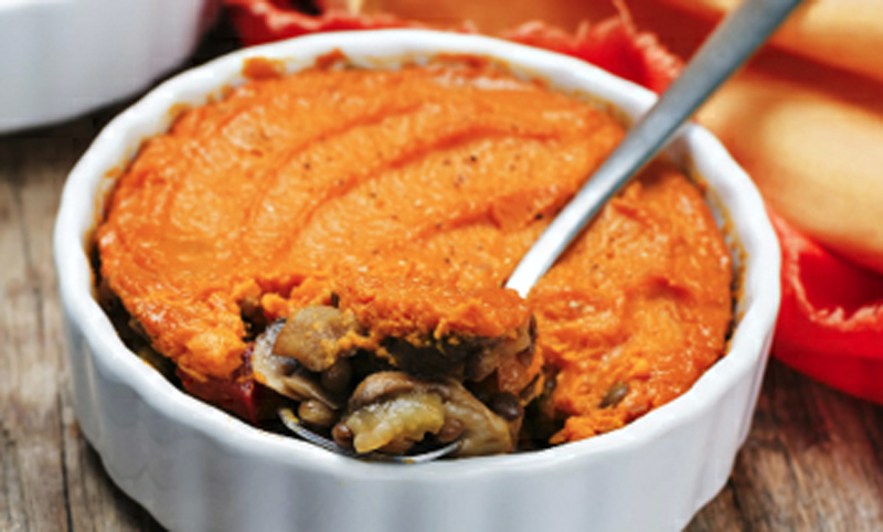 Green lentil & sweet potato shepherds pie recipe