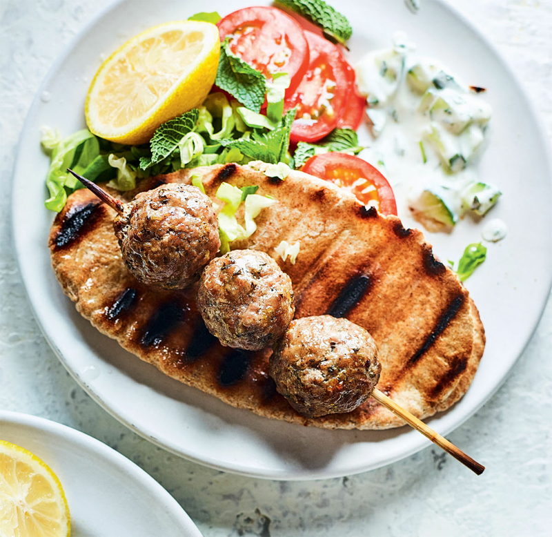 Lamb kofta pittas with tzatziki recipe