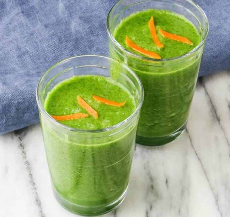 Orange cream green smoothie snack recipe