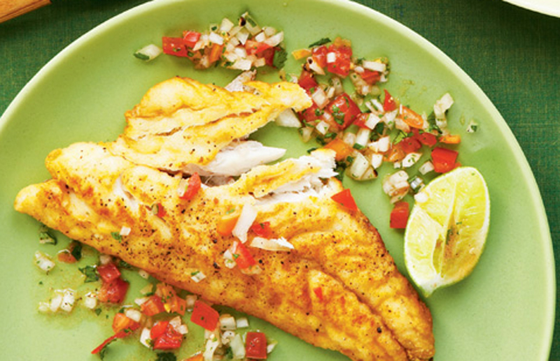 Pan-seared red snapper with weeknight salsa recipe