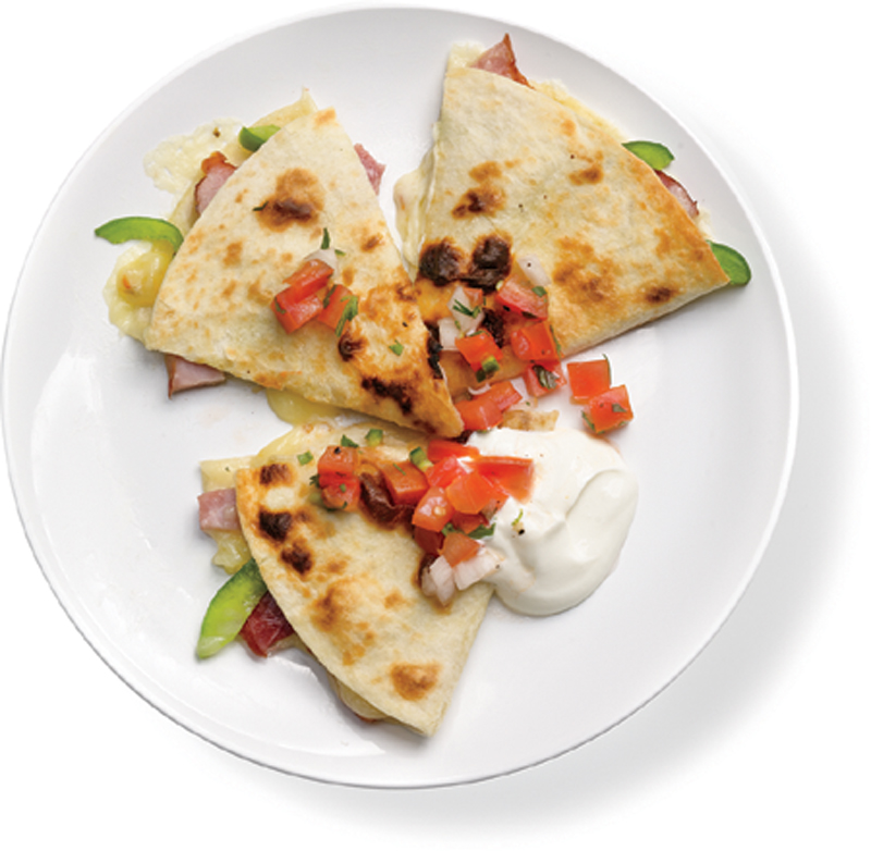 Quesadillas with Ham and Peppers recipe