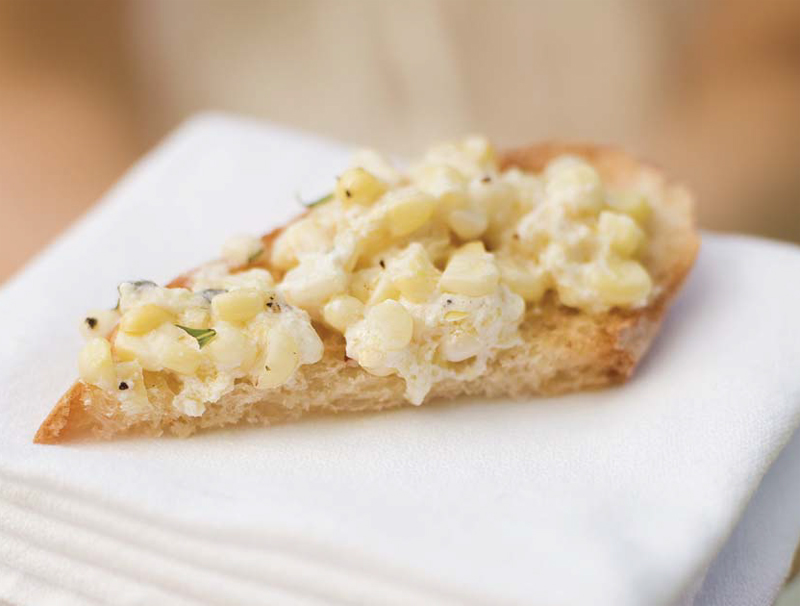 Sweet corn bruschetta