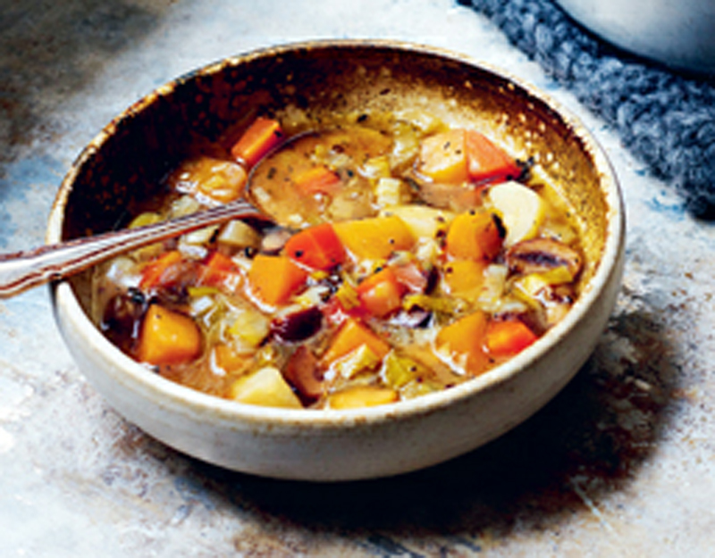 Wintery roots & hardy herbs with chestnuts recipe