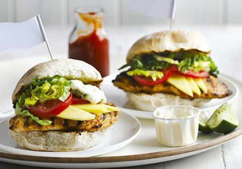 Caribbean chicken burger recipe