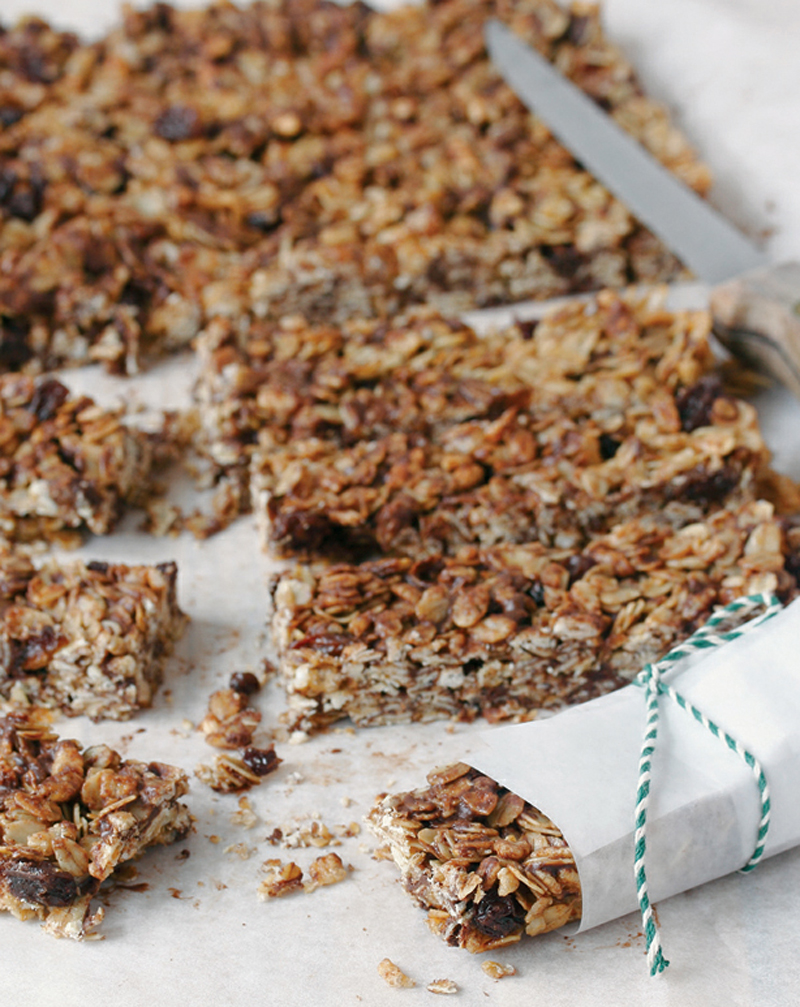 Chocolate raisin granola bars recipe