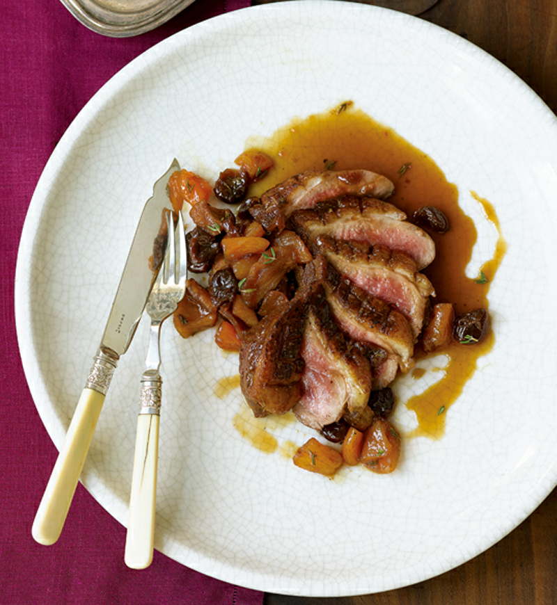 Duck breast with dried fruit & vin santo recipe