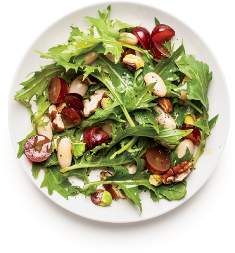 Greens and bean salad with grapes recipe