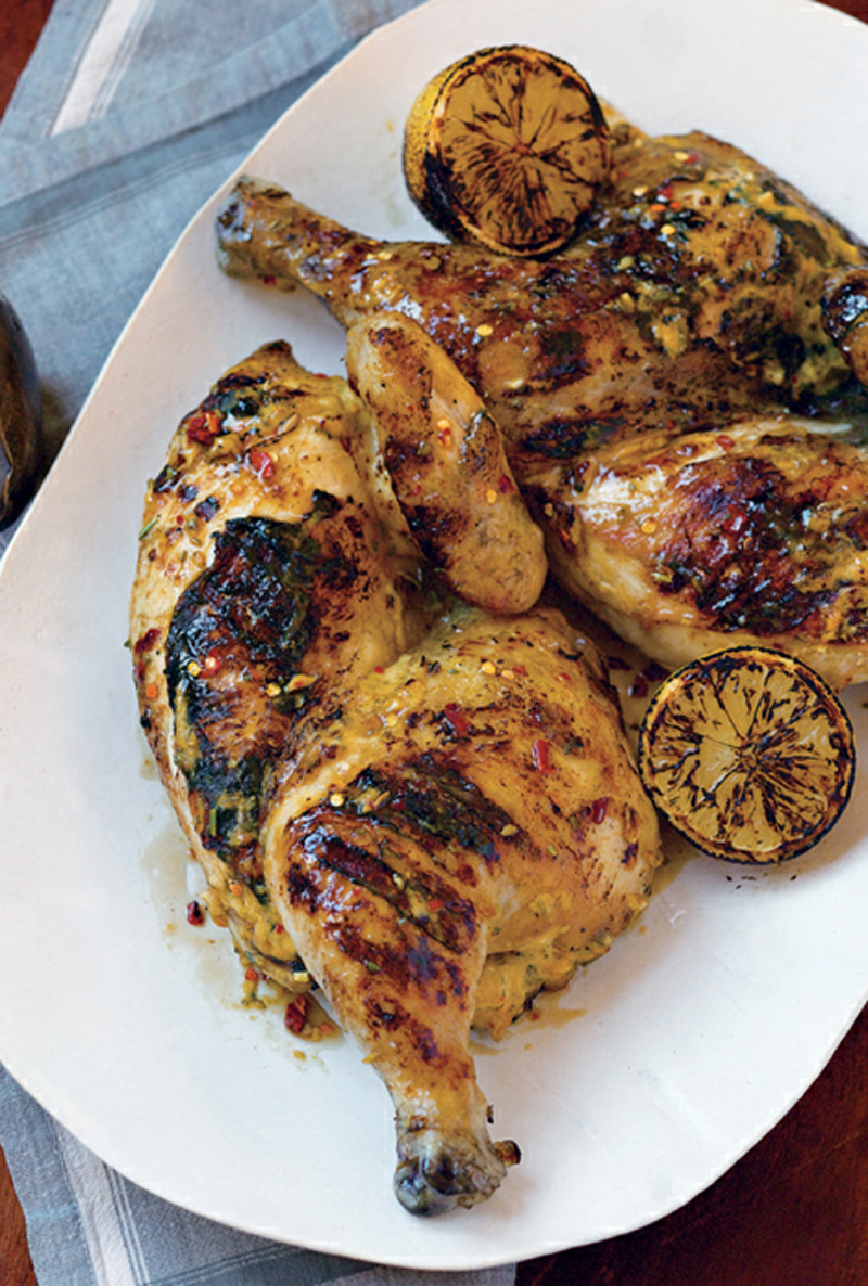 Grilled chicken with lemons & dijon recipe