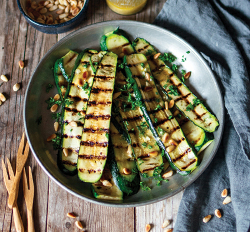 Grilled courgette salad recipe